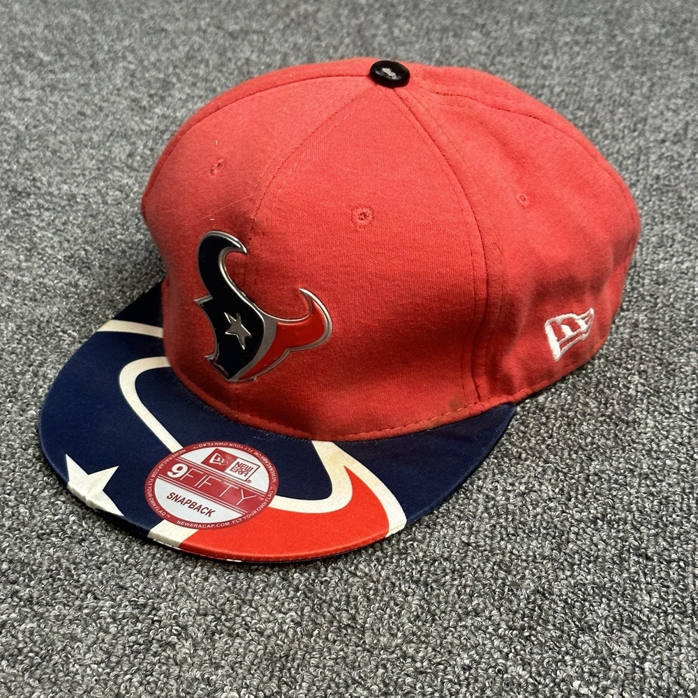 Vintage Houston Texans Hat New Era Adjustable Logo Cap Snapback Blue Red NFL